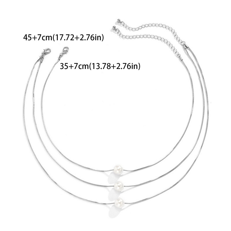 Retro Emas Mutiara Kalung Untuk Wanita Multi-Layer Kalung Aksesoris Perempuan