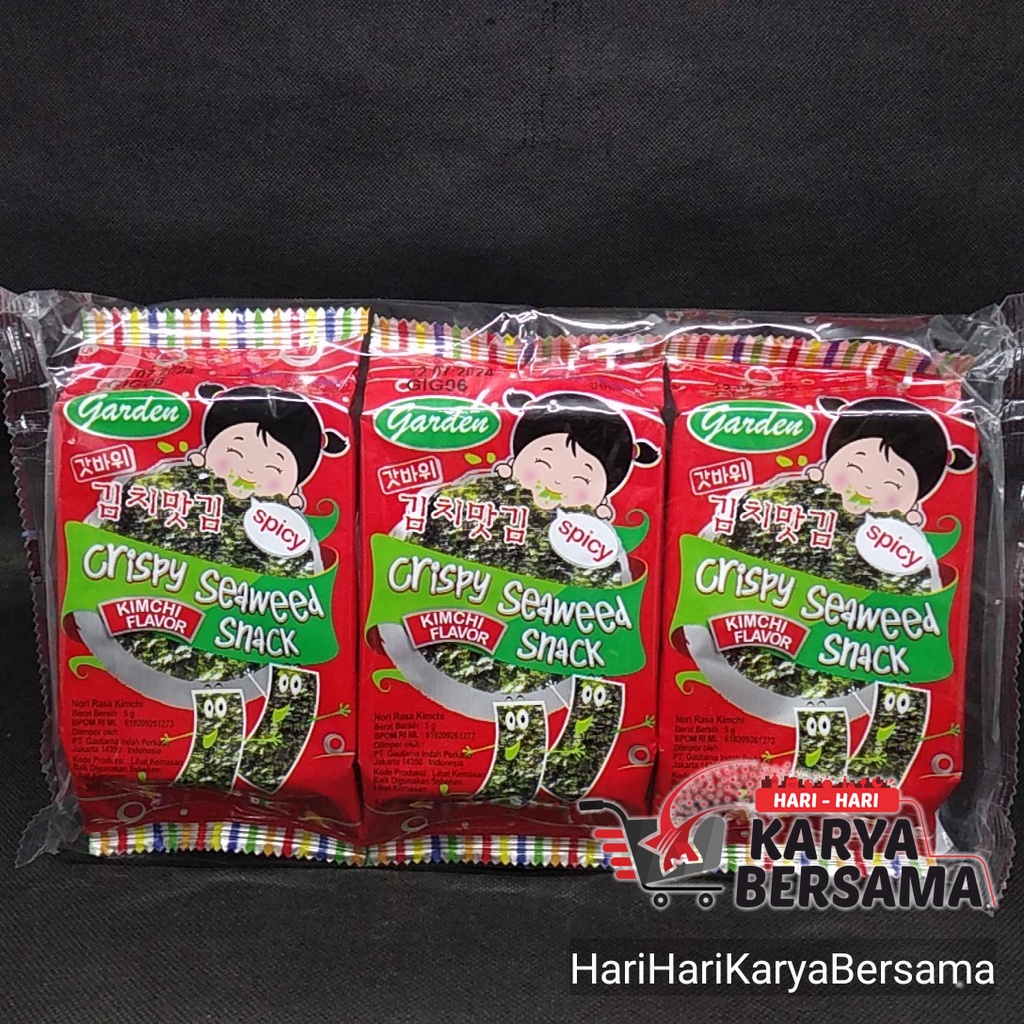 

GARDEN CRISPY SEAWEED SNACK KIMCHI FLAVOR 3'S X 5GR