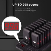 Mesin Antrian Restoran / Resto Cafe Sharkpos RP20A Popular Wireless Guest Paging System Antri Kasir Alarm Bunyi - Hitam RP 20A