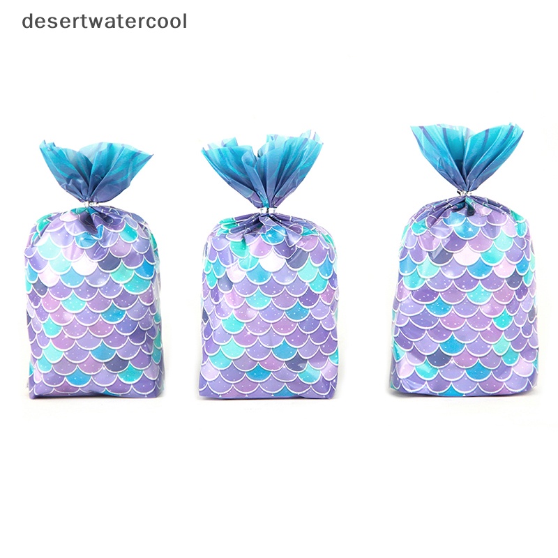 Deid 25Pcs Mermaid Party Gift Bag Permen Biskuit Packing Bag Mermaid Tail Traktir Bags Martijn