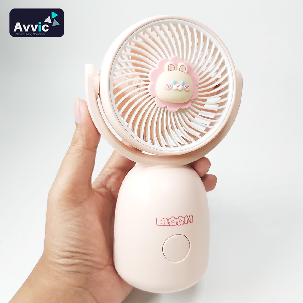 AVVIC TYX-9159B Kipas Angin Mini Bloom Karakter Portable Mini Desktop Fan USB Rechargeable