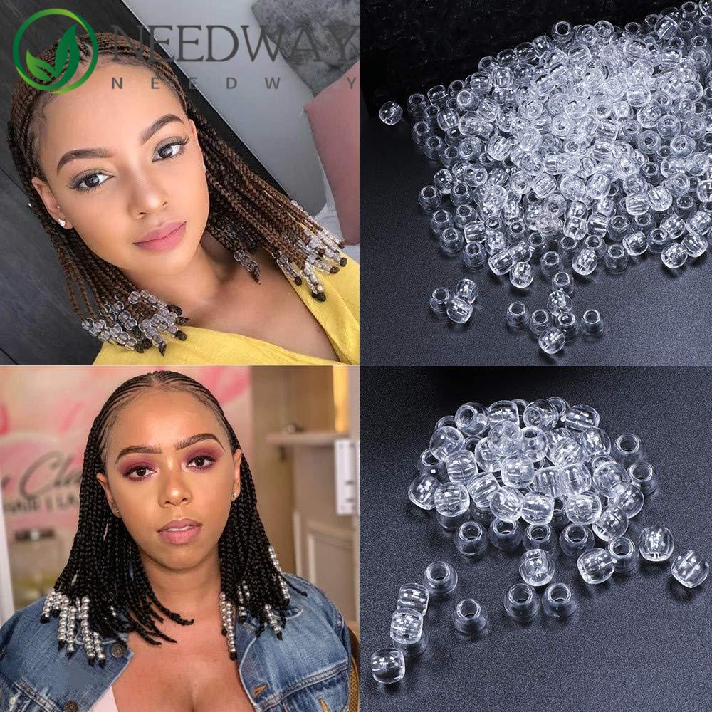 Needway   Aksesoris Rambut Hitam Putih Transparan Resin Rambut Cincin Lubang Besar Untuk Wanita Perempuan Manset Rambut Klip