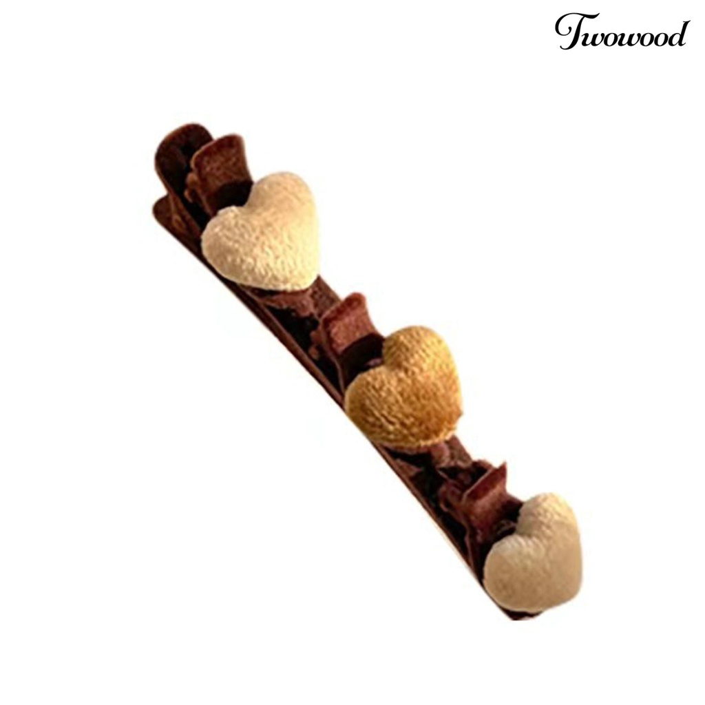 Twowood Heart Decor Elegan Sederhana Wanita Jepit Rambut Lint Double Layer Hairpin Hair Clip Aksesoris Rambut