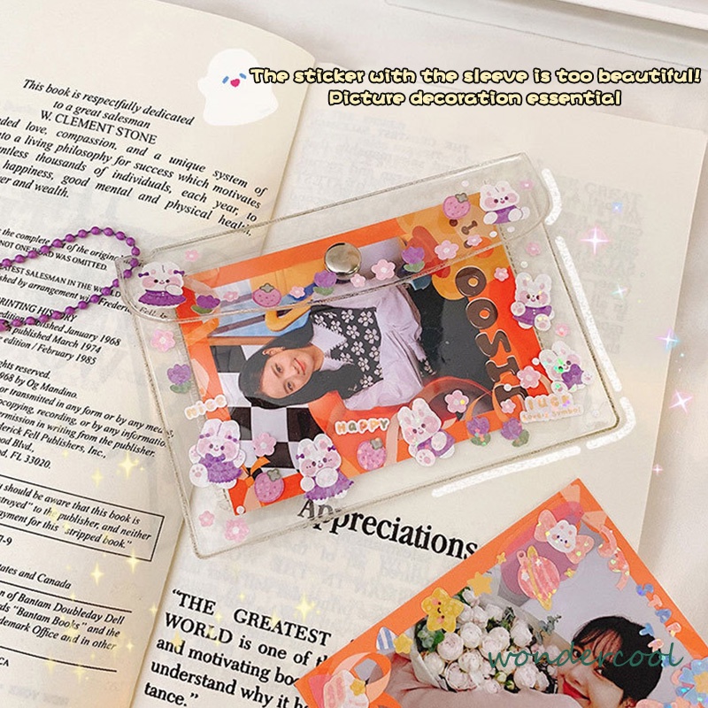 Stiker Laser Kartun Pola Kecil Tahan Air Untuk DIY Bahan Scrapbook-Won