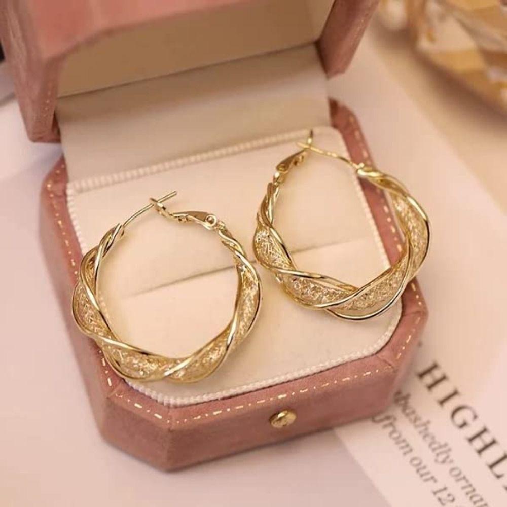 Lily Twist Earrings Perhiasan Pernikahan Perhiasan Fashion Untuk Wanita Gadis Anting Hoop
