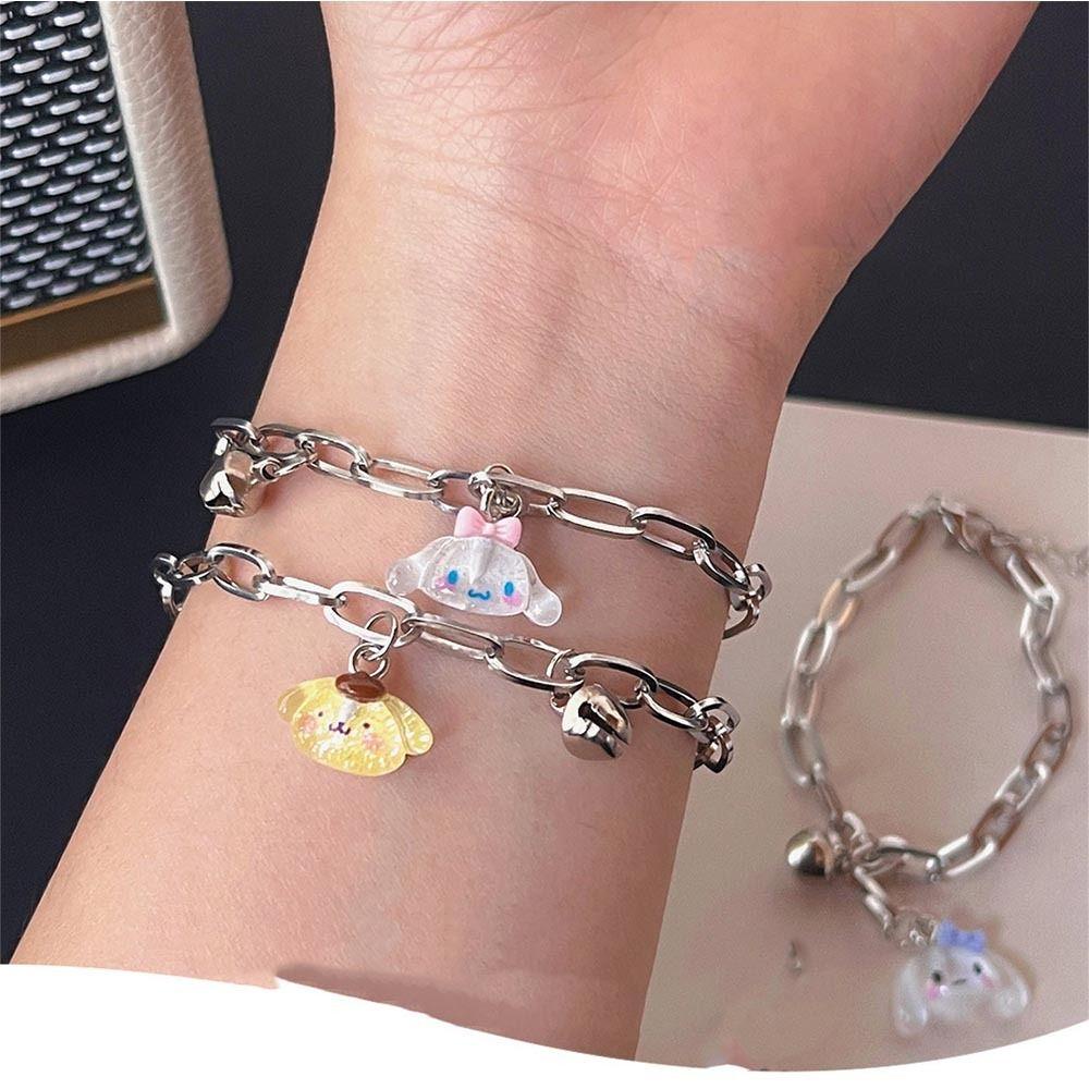 Needway Cinnamoroll Bell Gelang Fashion Kreativitas Untuk Wanita Medoly Manis Perhiasan Adjustable Gaya Korea Tangan Rantai