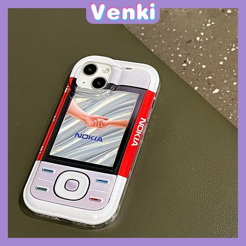 VENKI - Untuk iPhone 11 iPhone Case Laser Reflektif Bening Phone Case TPU Soft Shockproof Airbag Case Retro Kreatif Kompatibel dengan iPhone 14 13 Pro max 12 Pro Max XR 7PLus 8PLus