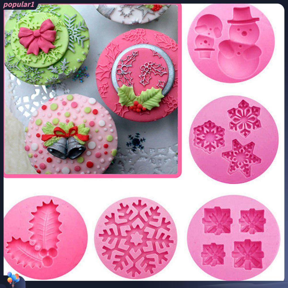 Populer Cetakan Fondant Kue Dekorasi Coklat Snowflakes Silikon