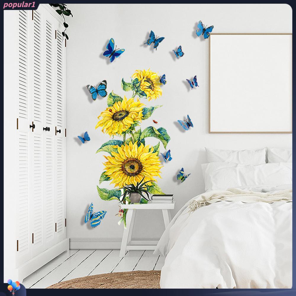 Populer Wall Sticker Teras Kamar Tidur Besar Cantik Butterfly Stiker Kupu-Kupu