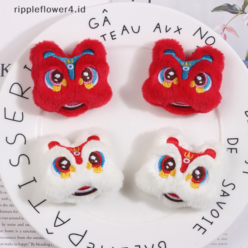 {rippleflower4.id} Kartun Mewah Tahun Baru lion rising Bros Hiasan Kepala Aksesoris bunny bear DIY Pakaian Syal Topi Aksesoris~