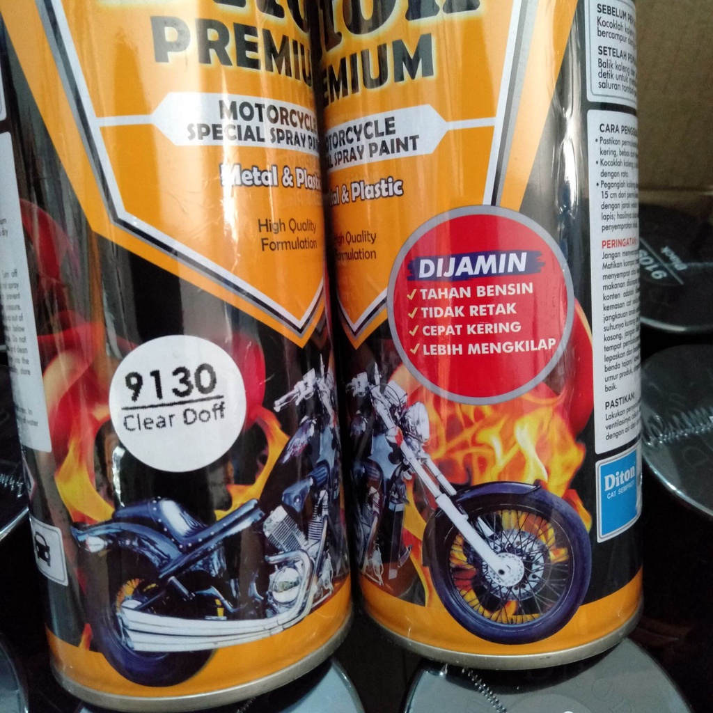 Pilok Pilox Cat Diton Premium Clear Doff 9130 Pernis Doff Tahan Bensin 400cc cat semprot diton premium