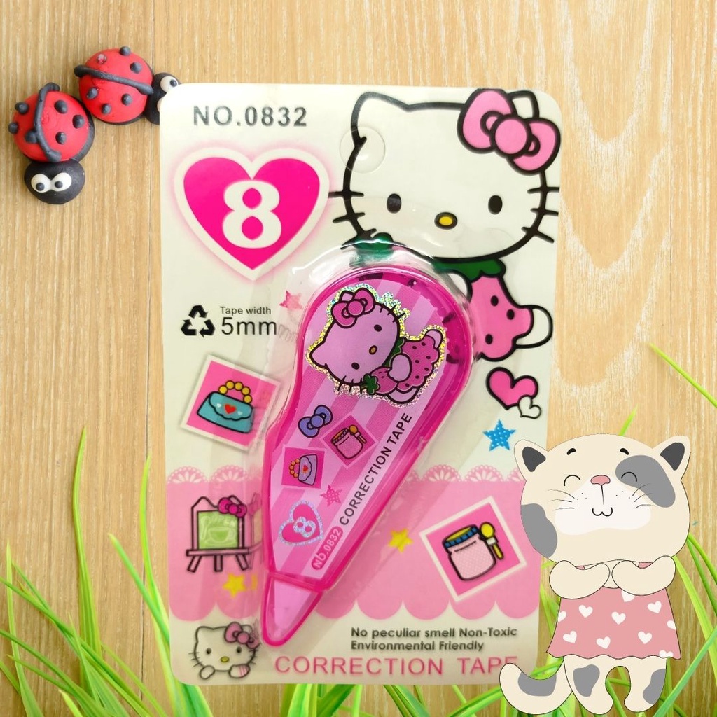 COREECTION TAPE/ TIP EX KERTAS ROLL KARAKTER LUCU HELLO KITTY