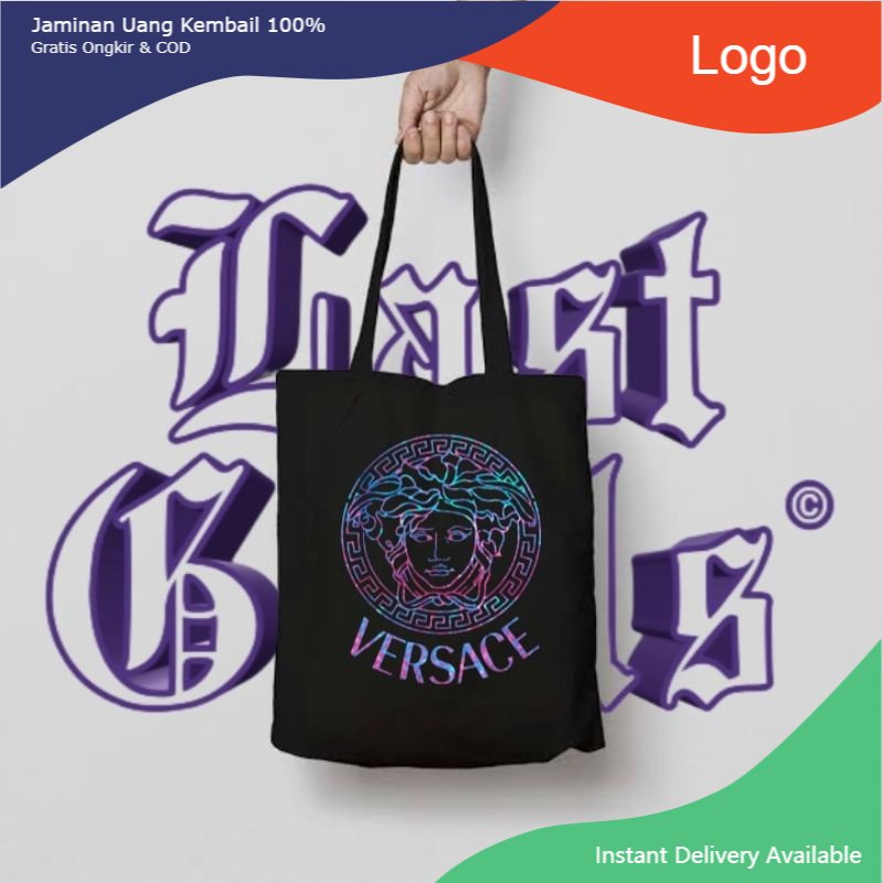 tote bag VERSACE / tote bag resleting / tote bag pria / tote bag wanita / tas tote bag distro / tote