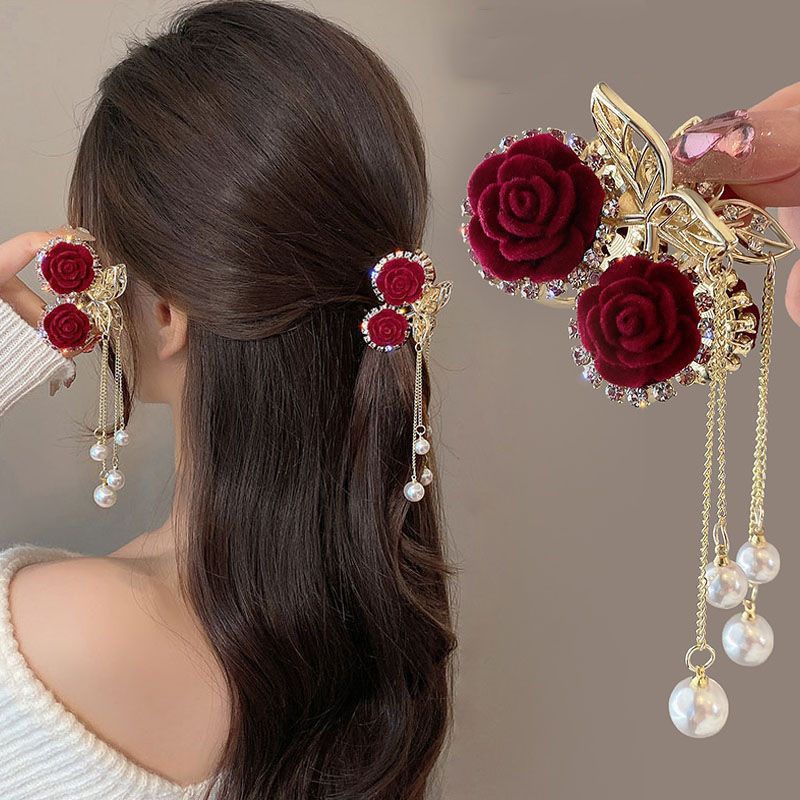 NEW Jepit Rambut Korea Jedai Mawar Rumbai Fashion Wanita Elegan High Quality Impor