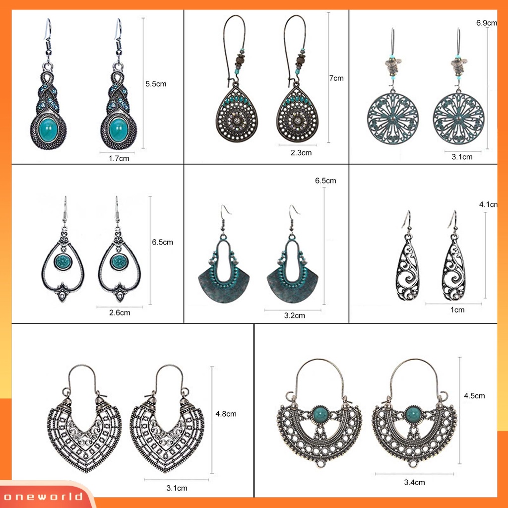 [WOD] 1pasang Hiasan Telinga Bentuk Air Terjun Gaya Bohemia Ultra-Ringan Gantung Panjang Vintage Drop Earrings Untuk Wanita