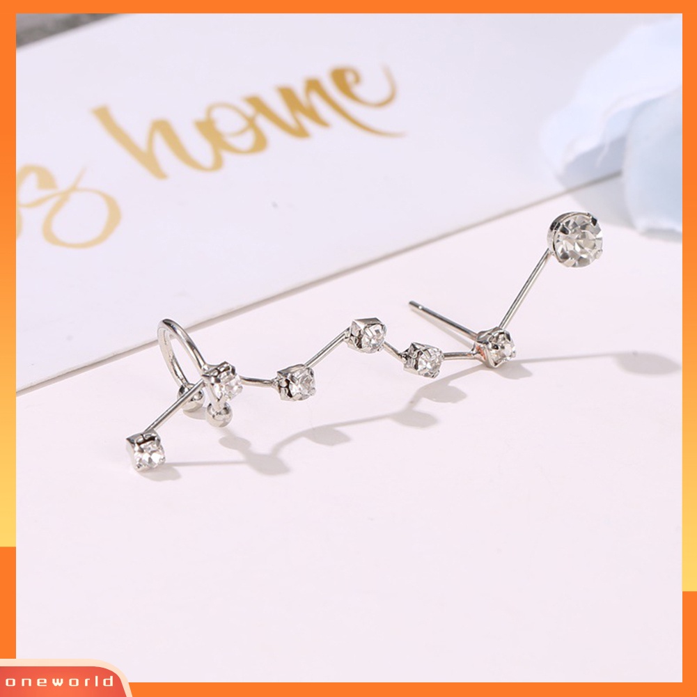 [WOD] 1pc Wanita Berlian Imitasi Bertatahkan Bintang Telinga Manset Klip On Anting Pesta Perhiasan Hadiah