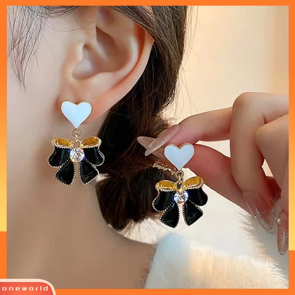 [WOD] 1pasang Drop Earrings Kupu Jumbai Wanita Vintage Bow-knot Stud Earrings Hadiah Ulang Tahun