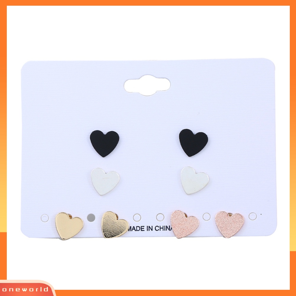 [WOD] 4pasang Lady Love Hati Pernikahan Bridal Engagement Ear Stud Earrings Perhiasan Hadiah
