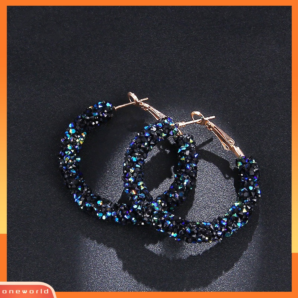 [WOD] Lady Elegan Bulat Lingkaran Hoop Anting Perhiasan Pernikahan Pesta Cocktail Hadiah
