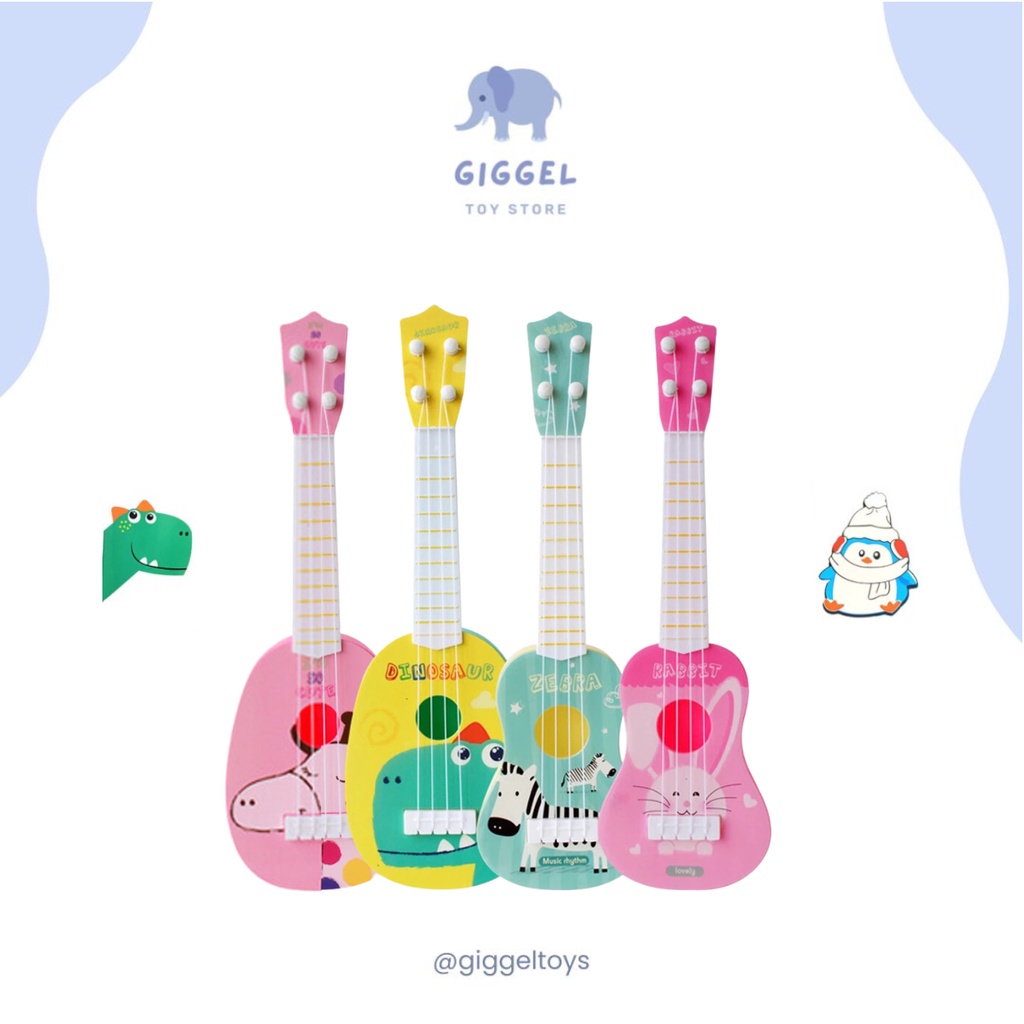 [ Giggel ] Mainan Anak Musik Gitar Ukulele Karakter / Guitar Music Tool Toy / Mainan Edukasi Mini Gitar