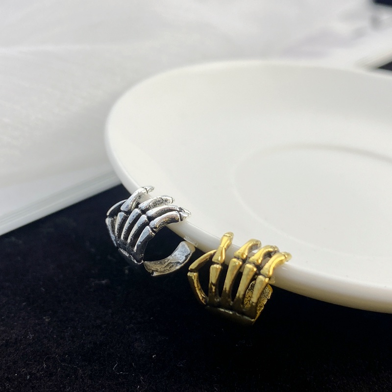 Punk Manis Keren Warna Emas Perak Manset Telinga Vintage Trendi Baru Wanita Gadis Skeleton Tangan Tanpa Tindik Telinga Klip Anting Perhiasan
