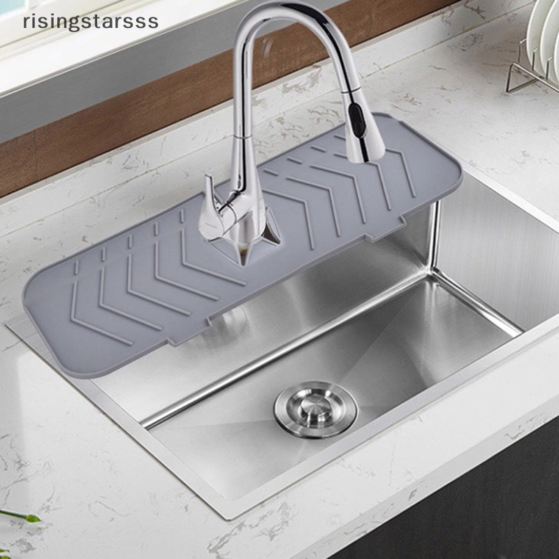 Rsid Span-new Keran Dapur Penyerap Mat Sink Splash Guard Silicone Faucet Splash Catcher Pelindung Meja Untuk Kamar Mandi Dapur Gadget Jelly