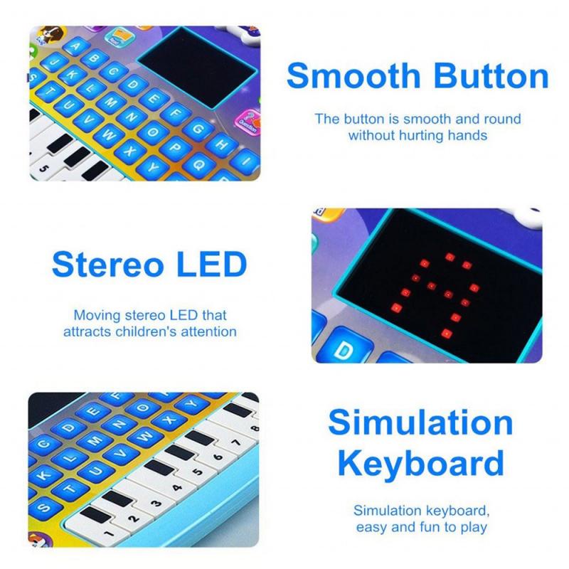 【COD】Tablet Belajar Mainan Edukasi dengan Layar LED Belajar Laptop Mainan Alfabet Piano Mainan Belajar Tablet untuk Anak-anak