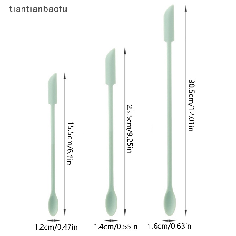 [tiantianbaofu] Scraper Berkepala Dua Kreatif Mini Silikon Ujung Kecil Spatula Kosmetik Tahan Panas Aman Spatula Foundation Makeup Tools Butik