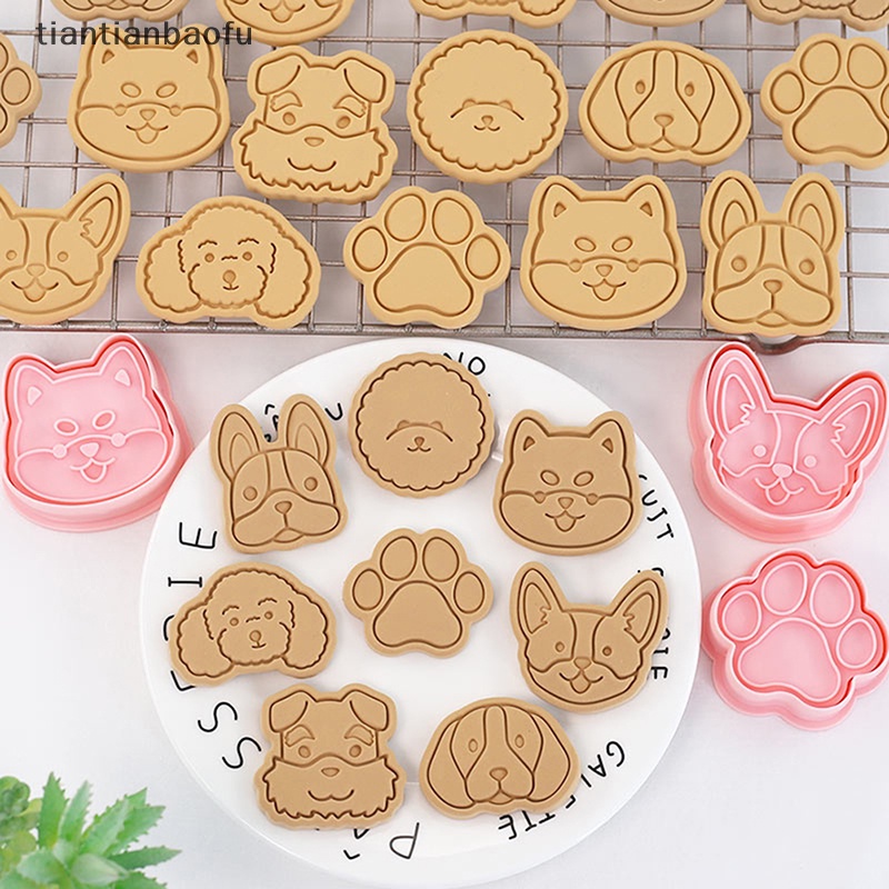 [tiantianbaofu] 8 Pcs Cetakan Biskuit Cookie Cutters Stamp Press Fondant Gula Craft Baking Tools Butik