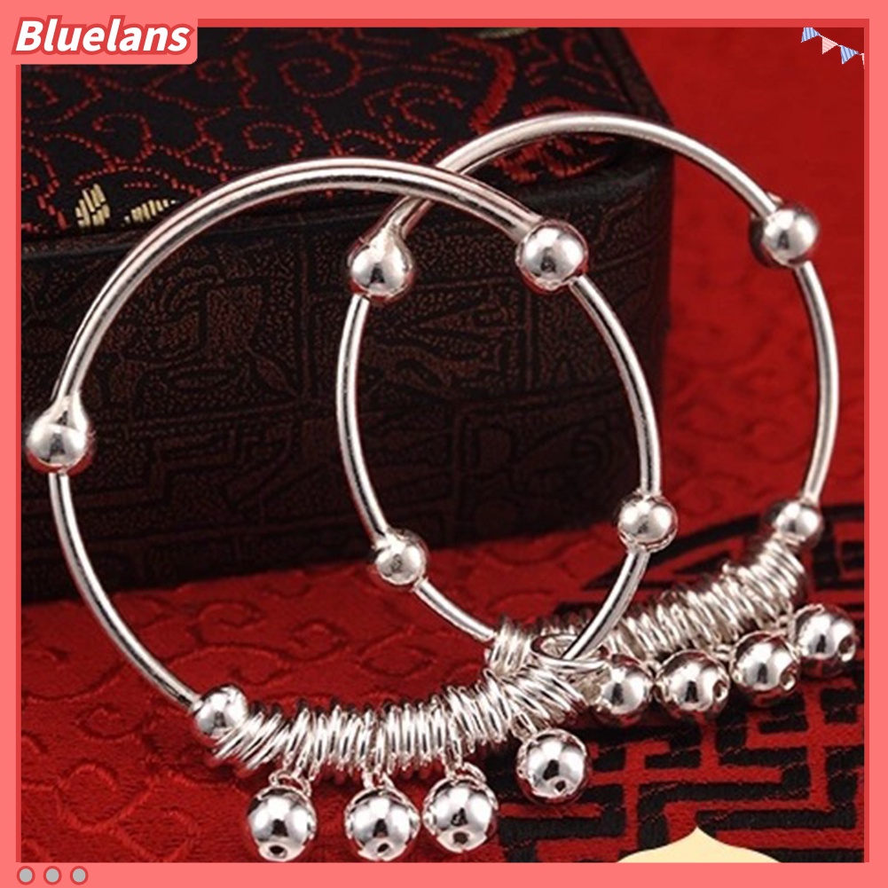 [BLS] Baby Bayi Perak Berlapis Adjustable Bell Bangle Tangan Kaki Gelang Perhiasan Hadiah