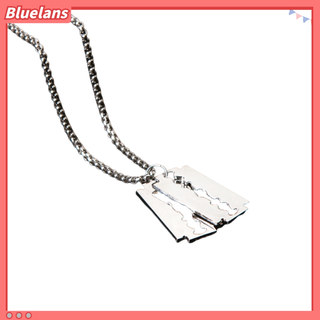 [BLS] Rantai Klavikula Pisau Liontin Kepribadian Geometris Electroplating Anti Karat Dekorasi Leher Hypoallergenic Fashion Warna Perak Liontin Kalung Untuk Pacaran