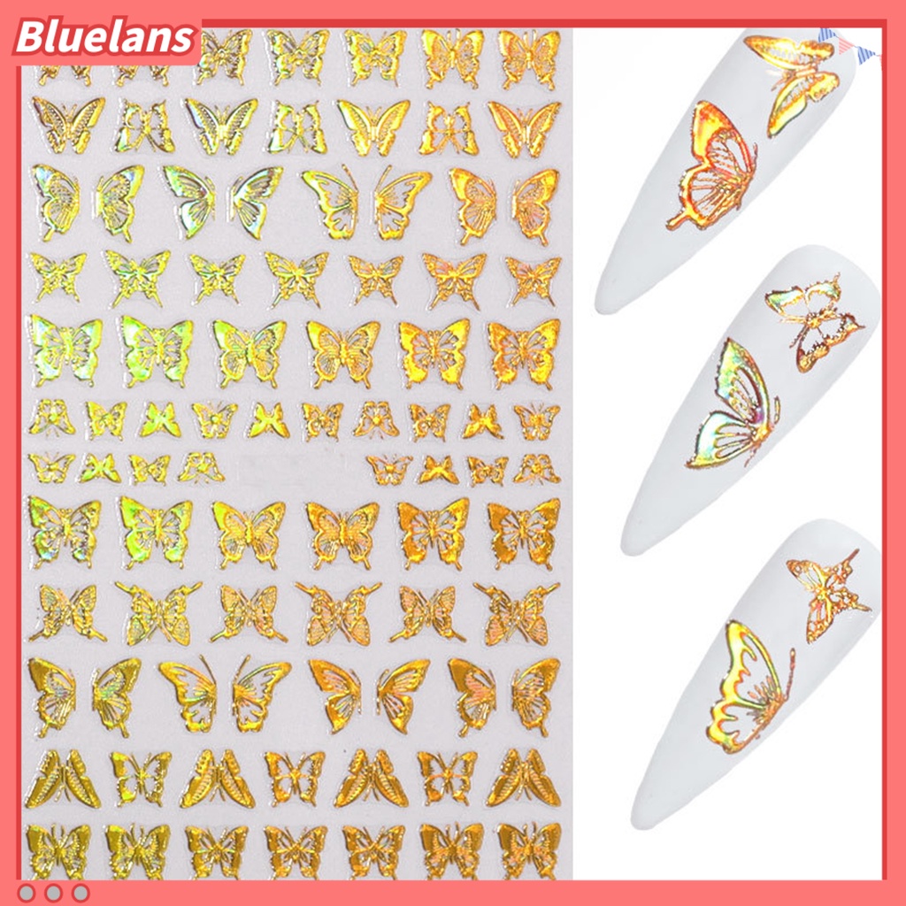 [BLM] 1lembar Manicure Decal Ringan Tidak Berbahaya Halus Butterfly Nail Art Transfer Sticker Untuk Wanita