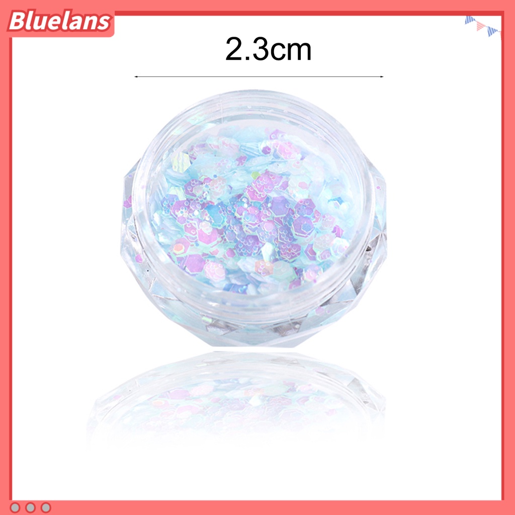 [BLM] 1kotak Hiasan Kuku Warna Cerah Permukaan Mengkilap Plastik Mewah Nail Art Paillettes Sequin Flakes Ornament Perlengkapan Kuku