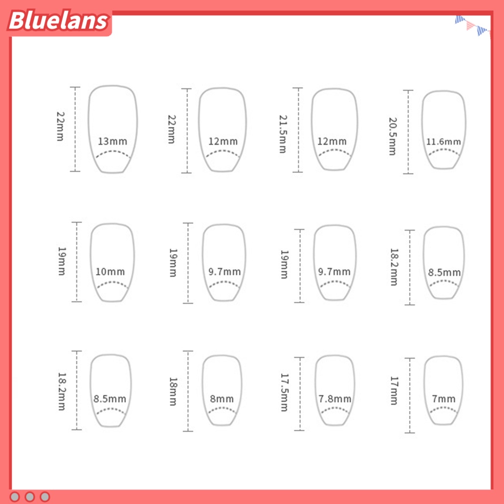 [BLM] 1set Kuku Buatan Penutup Penuh Gloss Tinggi Tahan Luntur DIY Mempesona Efek Visual Removable Bow Heart Fake Nail Dengan Lem Kuku Salon Supply