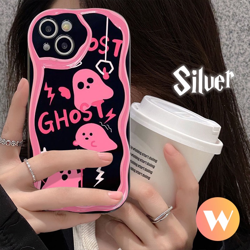 Telepon Kompatibel Untuk IPhone 7plus 11 14 13 12 Pro Max6 7 6s 8plus Se2020Xr X XS Max Ins Fashion Art Huruf Smile 3D Wavy Curved Edge Shockproof Airbag Glossy Tpu Soft Case