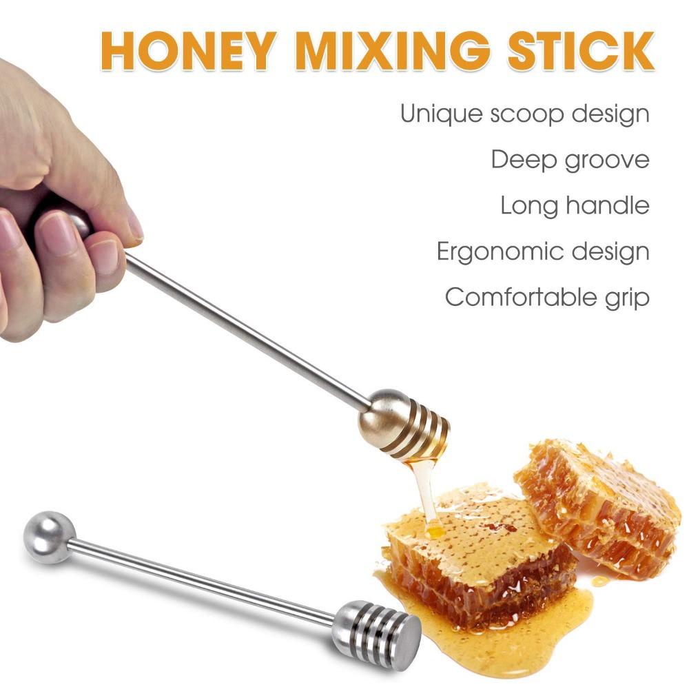 Populer 2pcs Honey Dipper Sticks Sovenir Pesta Pernikahan 6.3 Inch Honey Wand Server Sendok Madu Pengaduk Sirup Gayung