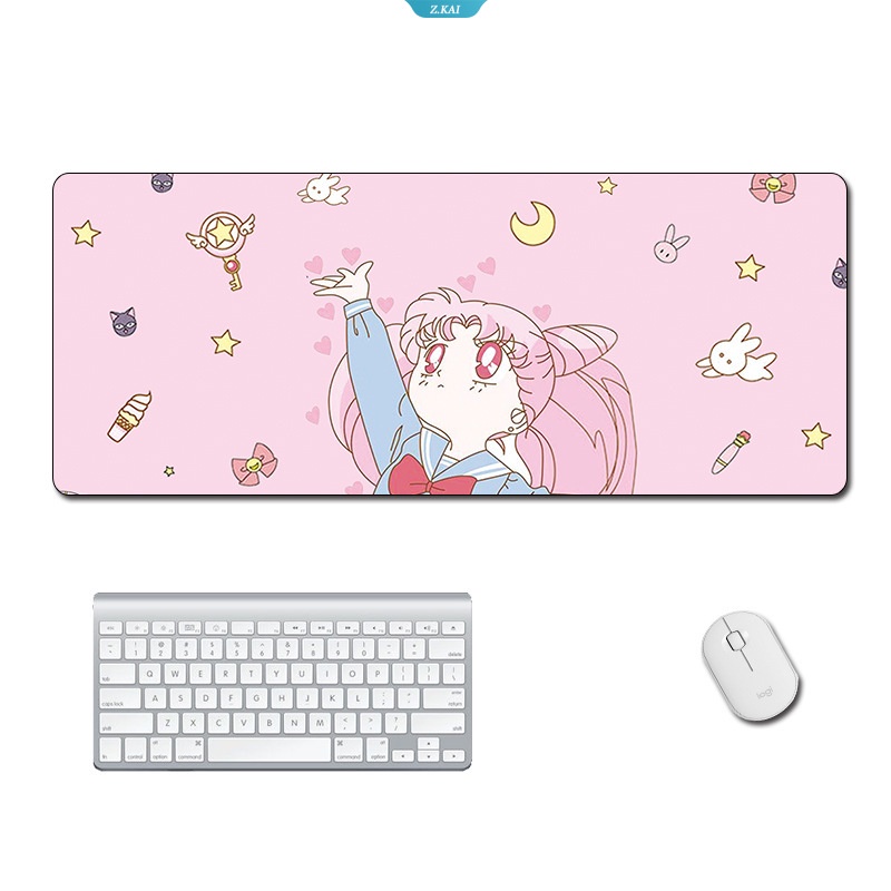 Sailors Moon Kawaii Mousepad Cute Gamer Keyboard Pad Alas Mouse Mat Desk Mat Aksesoris Pc Gaming Mause Pads Pelindung Besar [ZK]