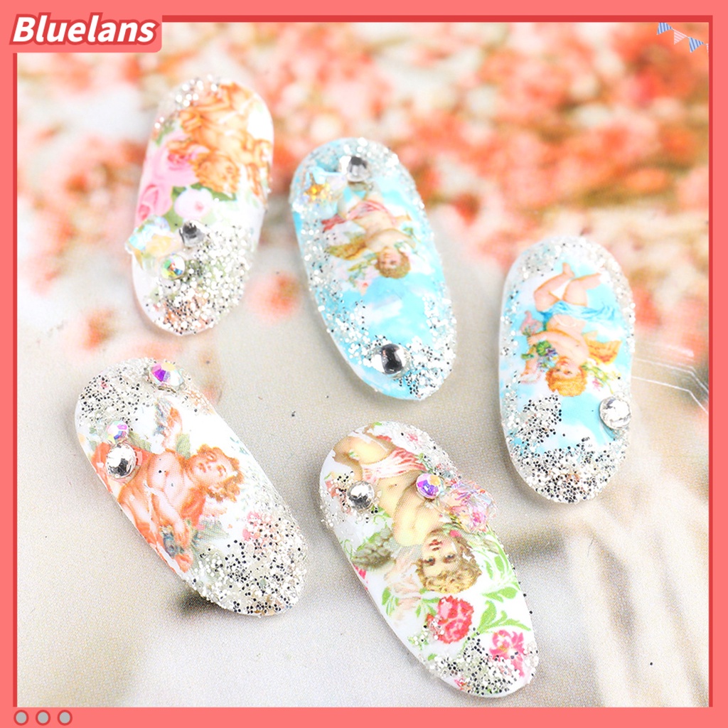 [BLM] 10pcs Stiker Kuku Motif Cupid Tahan Lama DIY Transfer Cupid Manicure Decor Untuk Wanita