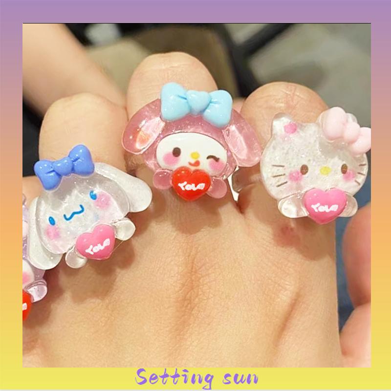 Cincin Couple Plastik Bahan Warna Lucu korea Fashion Sederhana Gaya Untuk Pria Dan Wanita TN