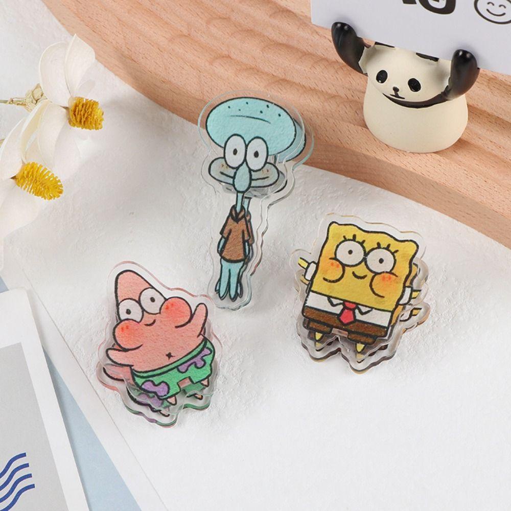 Mxbeauty Jepitan Kertas Kantor Kartun Dovetail Clamp Pengikat Klip Crab Boss SpongeBob Patrick Stationery Page Holder