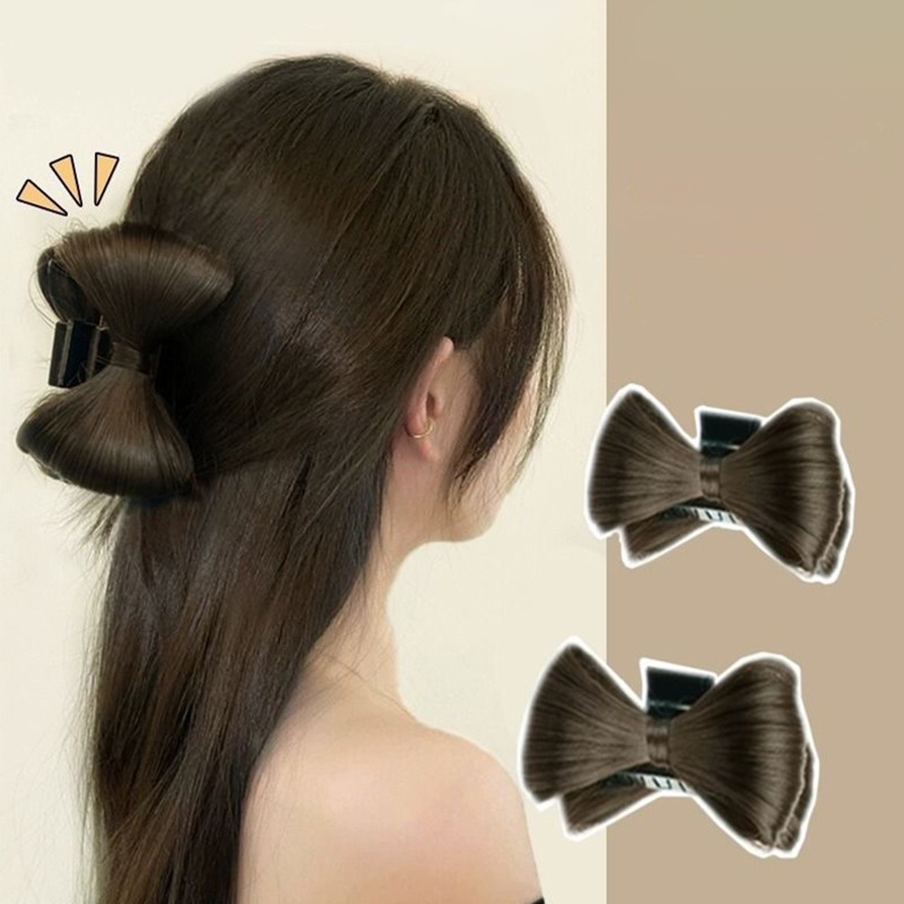 1pcs Klip Rambut Bentuk Kupu-Kupu Busur Gaya Princess All in One Untuk Ponytail Tinggi Dan Rendah Untuk Wanita Hair Bun With Butterfly Bow Clip