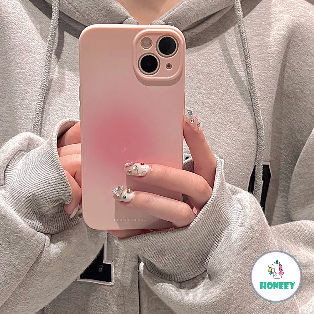 IPHONE Casing Ponsel Macaron Gradasi Untuk Iphone14 13 12 11 Pro Max Case TPU Soft Shell Halo Drop Resistant Fashion Pink Phone Cover