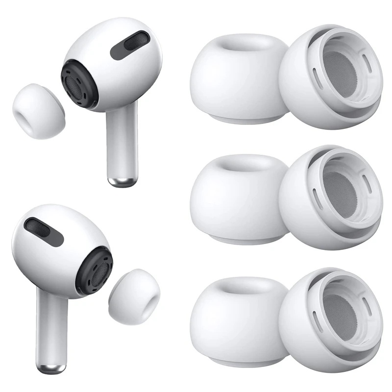 Tips Telinga Silikon Lembut Kompatibel Untuk Airpods Pro1/2 XS S M L Earbuds Earbud Pengganti Earplugs Noise Reduction Earbuds Cover Pelindung Earphone Aksesoris