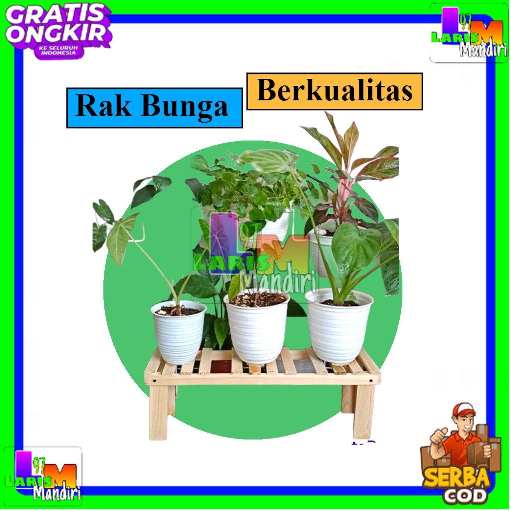 Standing pot bunga kayu jati belanda / STANDING POT / rak tanaman