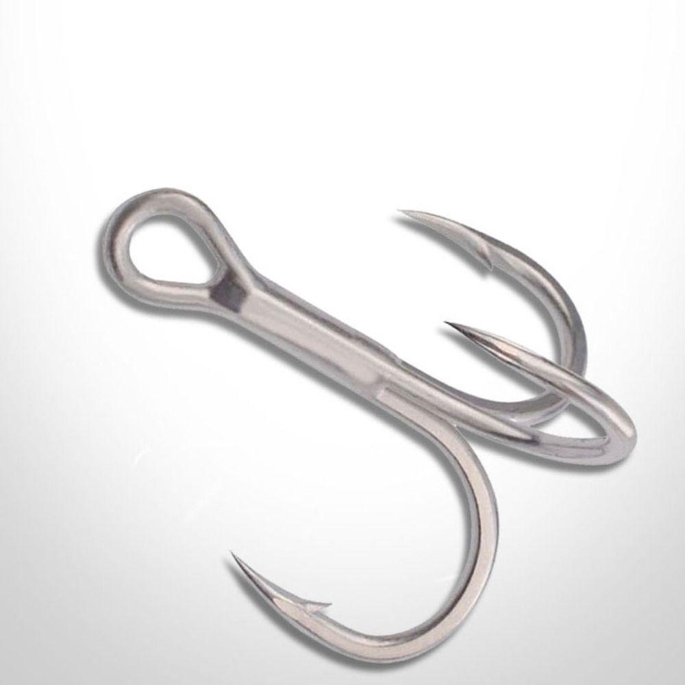 AUGUSTINA Agustinina Memancing Treble Hook Tajam 10 Pcs Air Tawar Air Laut Baja Karbon Tinggi Rotary Diperkuat Las Treble Hooks