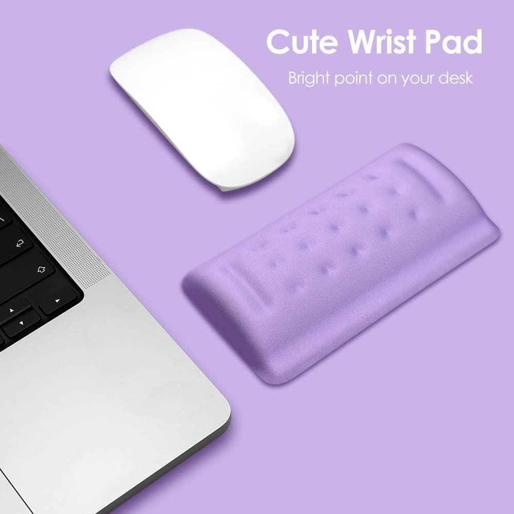 Populer 2pcs Mouse Wrist Support Pad Typing Massage Dot Non-Slip Ungu Pergelangan Tangan Bantal Mat