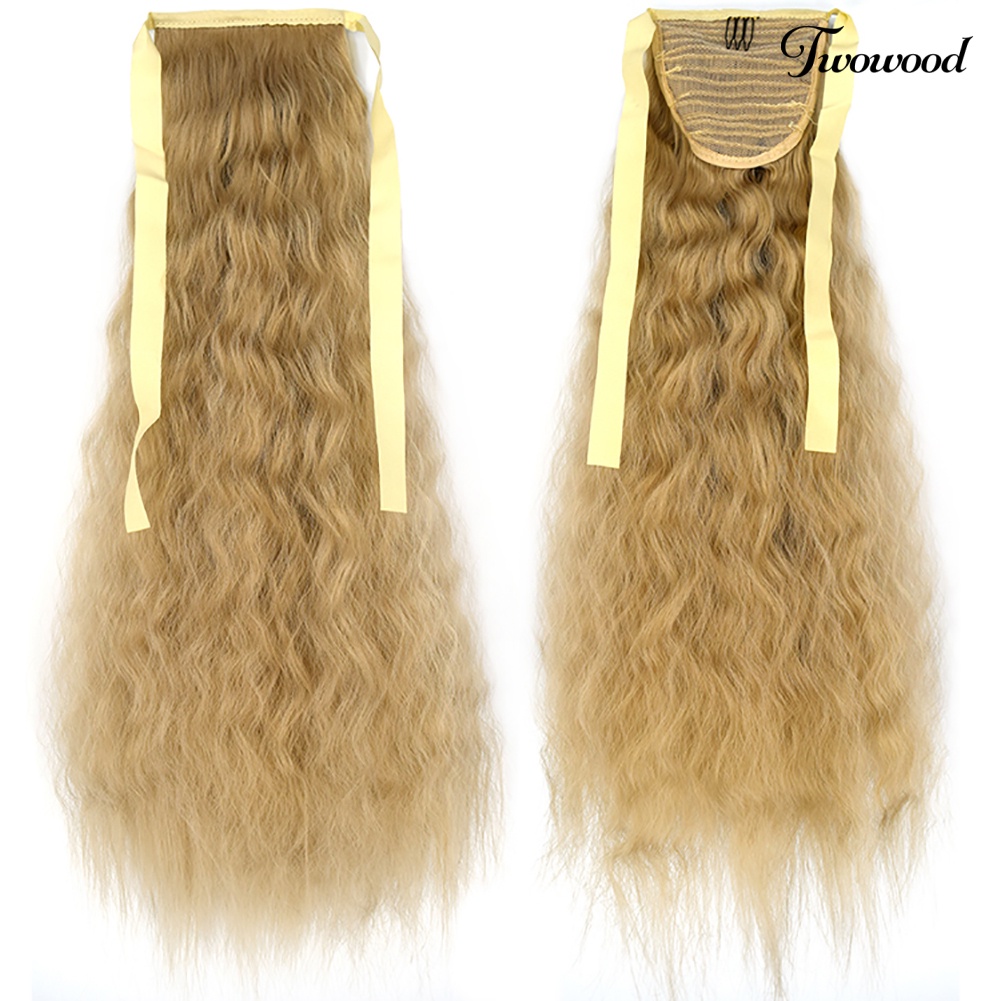 Twowood 20inch Serat Sintetis Panjang Bergelombang Keriting Ponytail Wig Hair Extension Sopak