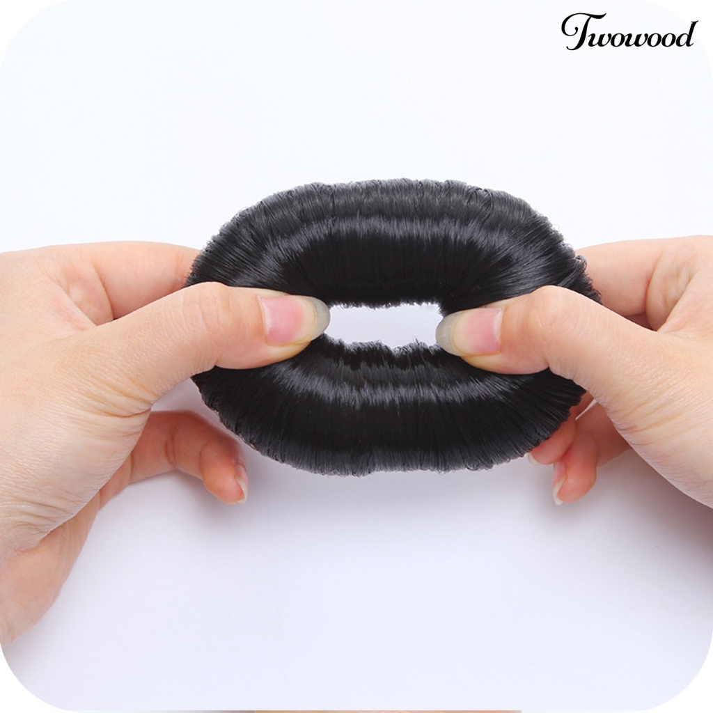 Twowood Hair Ring Bagus Elastis Gaya Rambut Memperbaiki Resin Wig Rambut Donat Untuk Wanita