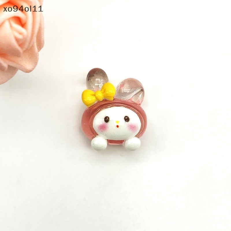 Xo 2Pcs Luminous Sanrio Ornamen Kartun HelloKitty Kayu Manis Kuromi Boneka Micro Landscape Dekorasi Rumah Boneka Miniatur Mainan OL