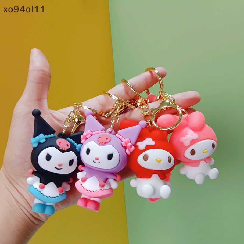 Xo Sanrio Gantungan Kunci Lucu Kuromi Melody Keyring Kawaii Fashion Cross-Dressing Boneka Telepon Ransel Liontin Untuk Hadiah Ulang Tahun Gadis OL